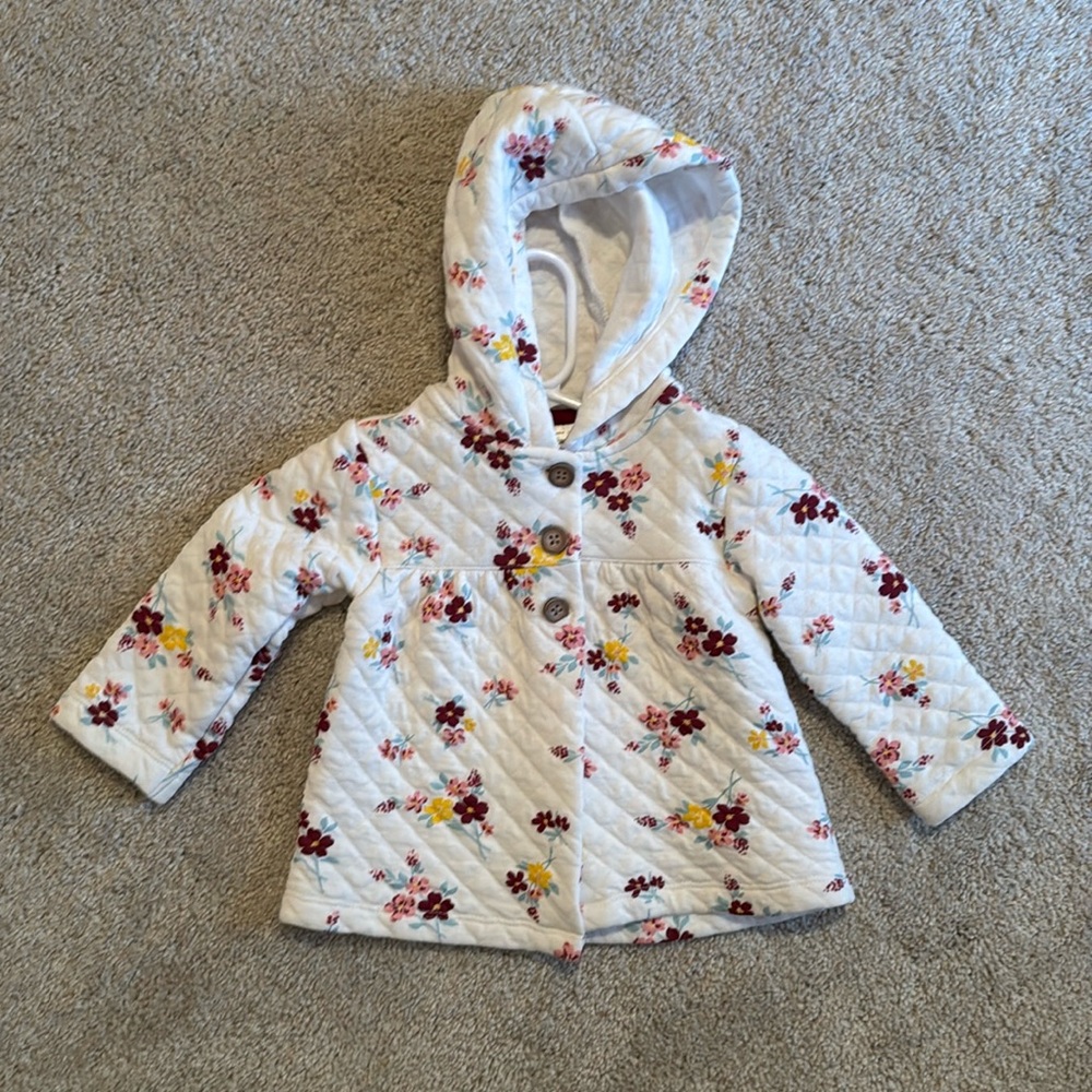 Quilted cardigan with hood
